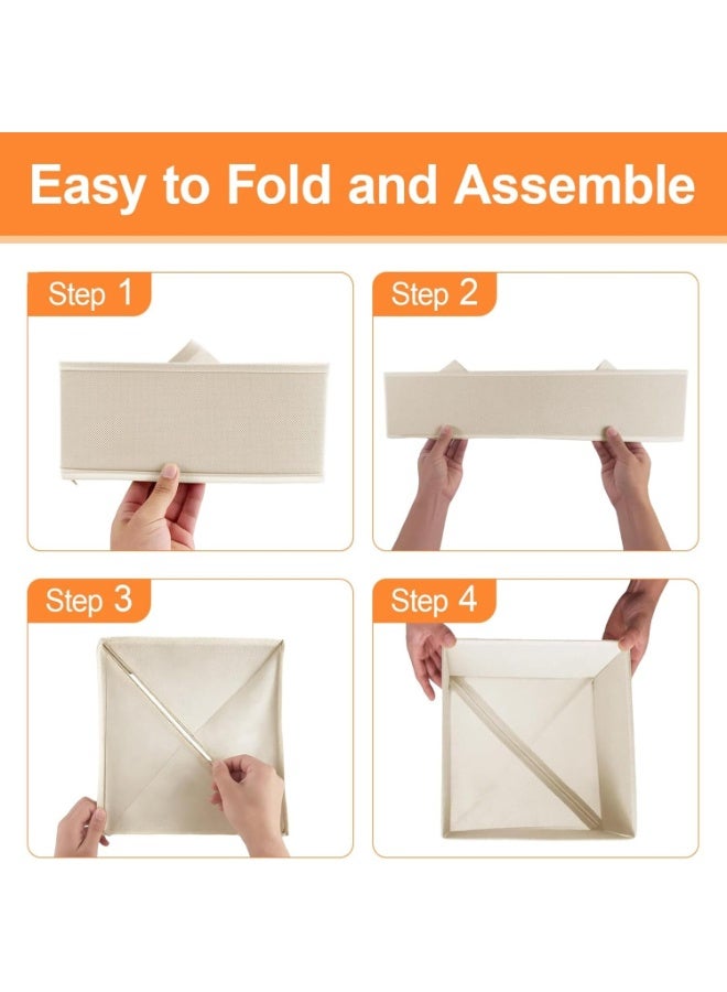 FAYET 6 Pack Fabric Dresser Drawer Organizers, Closet Dividers for Baby Clothes, Socks, Underwear and Nursery Storage - Image 3